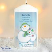 Personalised The Snowman & the Snowdog Pillar Candle Extra Image 2 Preview